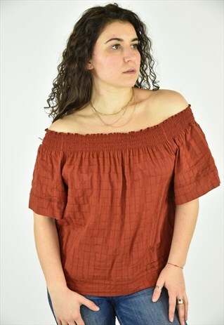 VINTAGE 90'S CALVIN KLEIN ORANGE BLOUSE SIZE LG