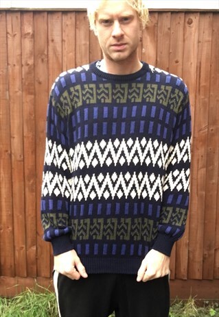 VINTAGE UNITED COLORS OF BENETTON KNITTED JUMPER SWEATER L