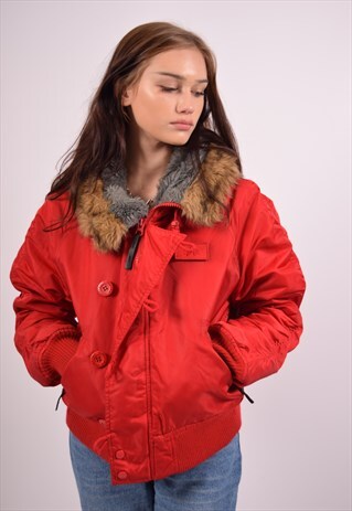 VINTAGE ALPHA INDUSTRIES PADDED JACKET RED