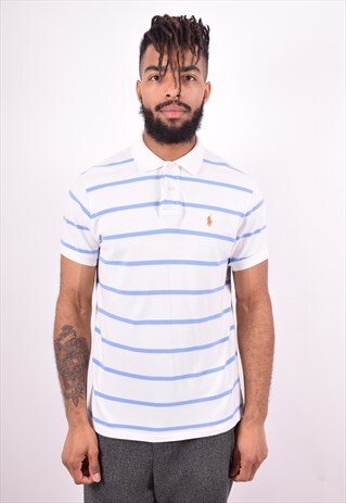 POLO RALPH LAUREN MENS VINTAGE POLO SHIRT LARGE WHITE 90'S