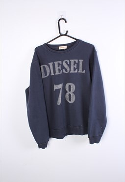 Vintage 90s Blue Diesel Spell-out Sweatshirt / Sweater.