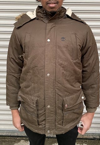 VINTAGE TIMBERLAND PUFFER JACKET WITH HOODIE FOR WOMEN