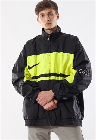 VINTAGE NIKE TRACKSUIT 90S BLACK YELLOW BIG LOGO