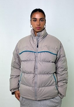 Light Grey y2ks NIKE Puffer Jacket Coat