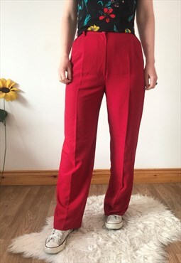 Vintage High Waist Red Trousers