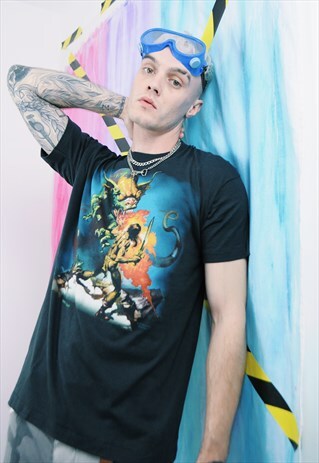 VINTAGE 90'S DRAGON PRINTED T-SHIRT BLACK