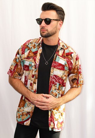 VINTAGE ABSTRACT PRINT FESTIVAL SHIRT