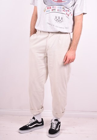 GANT MENS VINTAGE TROUSERS W33 L36 BEIGE 90'S
