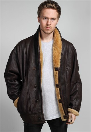 VINTAGE LEATHER SHEARLING JACKET