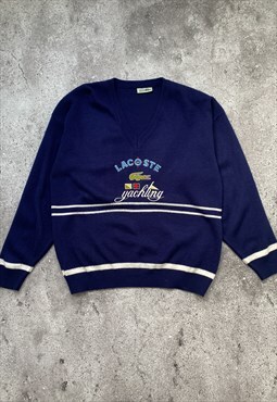 Vintage Lacoste Chemise Yachting V Neck Sweater Jumper