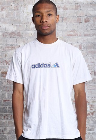 VINTAGE ADIDAS BIG LOGO SPELLOUT T-SHIRT WHITE