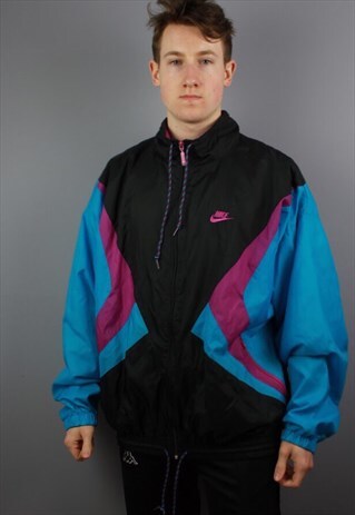 VINTAGE NIKE WINDBREAKER JACKET IN BLUE WITH EMBROIDERY