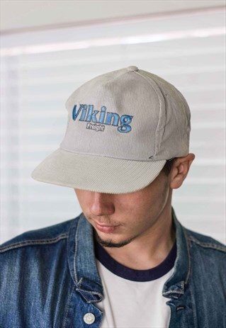 VINTAGE VIKING FREIGHT BASEBALL CORDUROY CAP LOGO 90S 2.9