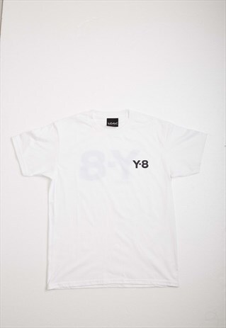 White Y-8 logo Heavy Cotton T shirt Tee Unisex Y2k