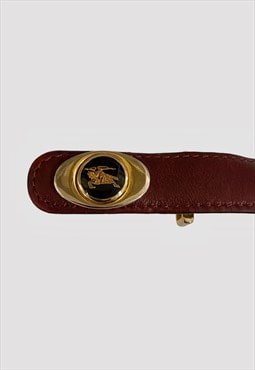 Vintage Burberrys of London Brown Leather Thin 70's Belt