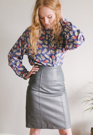 VINTAGE NINETIES FEATHER PRINT OVERSIZED SHIRT