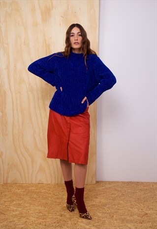 VINTAGE 90S KNITWEAR JUMPER IN BLUE