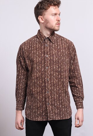 VINTAGE CORDUROY CORD STRIPED SHIRT