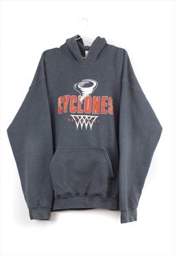 Vintage Cyclones Basketball Hoodie in Grey L