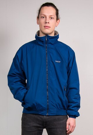 90'S VINTAGE BLUE PATAGONIA FLEECE LINED COAT JACKET