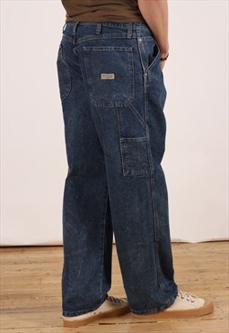 Vintage Wrangler Baggy Jeans Men's Dark Blue