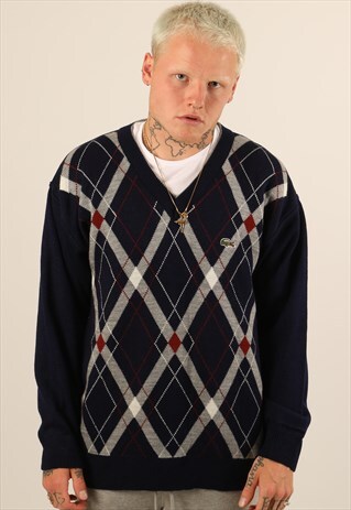 VINTAGE LACOSTE EMBROIDERED LOGO KNITTED SWEATSHIRT