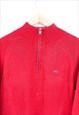 VINTAGE RALPH LAUREN JUMPER RED QUARTER ZIP POLO JEANS 90S