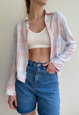 Acne Check Cropped Shirt Size 10 S - M