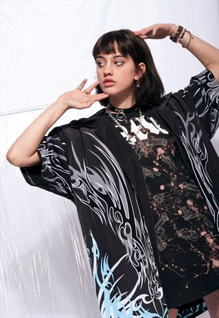 VINTAGE Y2K TATTOO PRINTED OVERSIZED UNISEX SHIRT