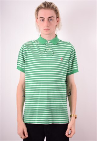 POLO RALPH LAUREN MENS VINTAGE POLO SHIRT LARGE GREEN 90S