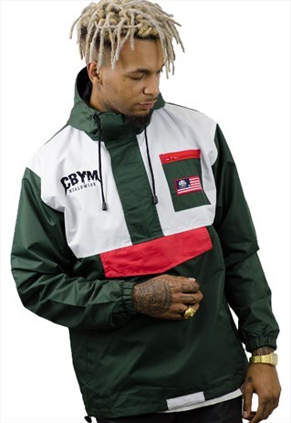 1/4 ZIP ATHLETE PULLOVER/ GREEN FESTIVAL WINDBREAKER JACKET