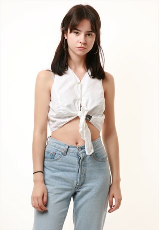 90S VINTAGE VERSACE JEANS COUTURE CROP TOP 786