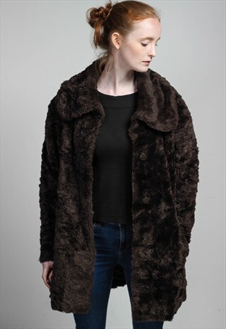 VINTAGE OVERSIZED FAUX FUR JACKET
