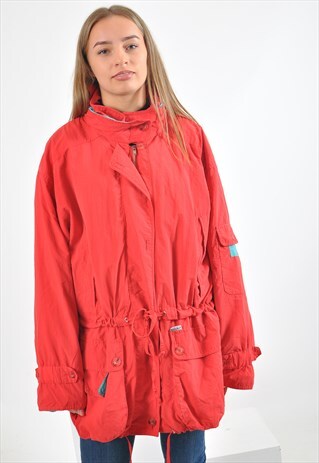VINTAGE 80'S PARKA JACKET IN RED