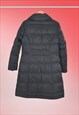 80S VINTAGE TAILORING LONG QUILTED PUFFER COAT IN BLACK