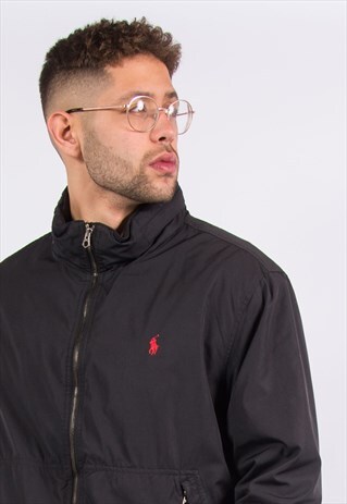 RALPH LAUREN ZIP JACKET BOMBER THICK BLACK