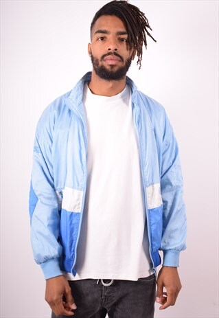 ADIDAS MENS VINTAGE TRACKSUIT TOP JACKET XL BLUE 90S