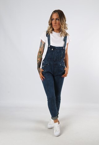 DENIM DUNGAREES VINTAGE LEVIS 534 SLIM FIT SKINNY UK 10 E24C