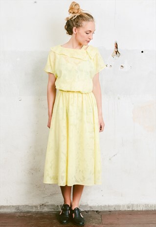 VINTAGE 70S BOHEMIAN MIDI DRESS