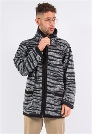 VINTAGE ZEBRA PRINT FLEECE JACKET