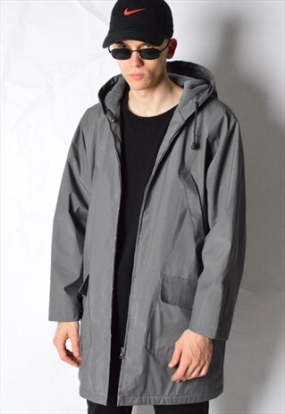 VINTAGE 90S GREY MINIMALIST RAIN COAT