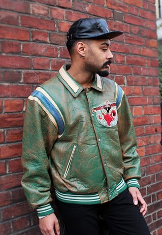 AVIREX RARE 90S VARSITY BASEBALL SPORTS BOMBER JACKET