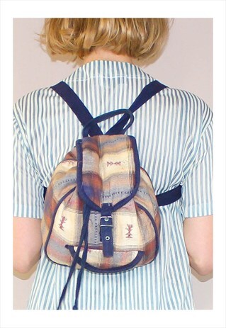 VINTAGE 90'S SOFT FLANNEL BACKPACK