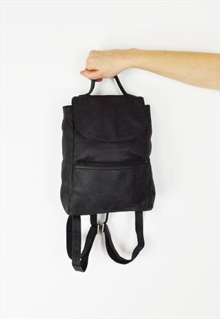 BLACK LEATHER RUCKSACK BAG
