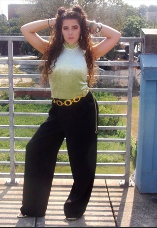 90S VINTAGE VELVET KEYHOLE BACK JUMPSUIT SZ S/M
