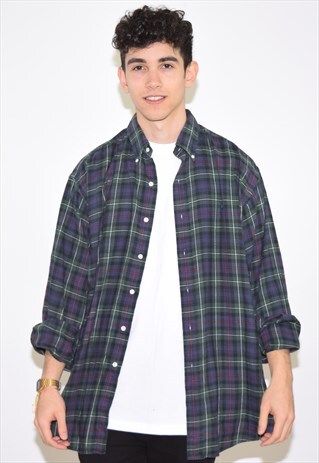 VINTAGE 90S GREEN CHECKERED RALPH LAUREN SHIRT