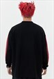 MOTORSPORT SWEATSHIRT THIN RACING JUMPER CONTRAST TOP BLACK