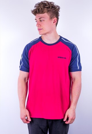 VINTAGE UMBRO T-SHIRT IN RED & BLUE
