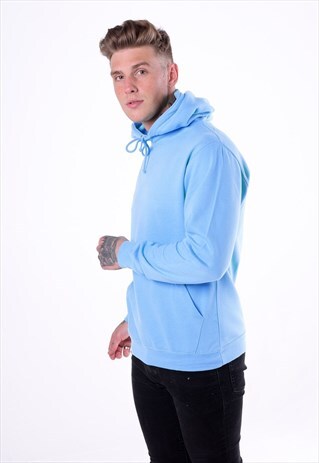 ESSENTIAL BLANK PULLOVER HOODY - SKY BLUE