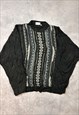 VINTAGE ABSTRACT KNITTED JUMPER FUNKY PATTERNED SWEATER